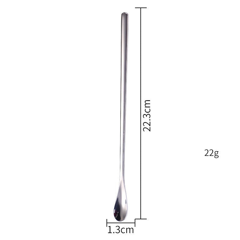 Long Handle Stainless Steel Stirring Mixing Teaspoon Stick